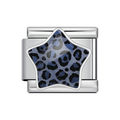 Silver Blue Leopard Star Italian Charm clean product thumbnail