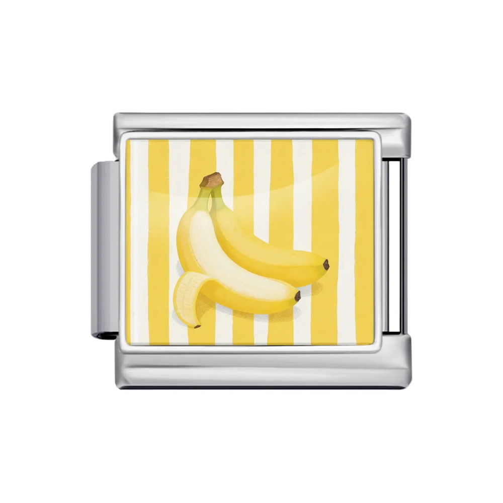 Silver Banana Stripe Italian Charm clean product thumbnail