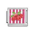 Silver Raspberry Stripe Italian Charm clean product thumbnail