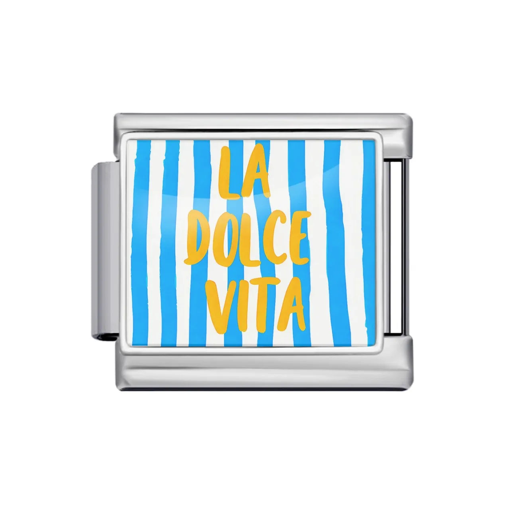 Silver La Dolce Vita Stripe Italian Charm clean product thumbnail
