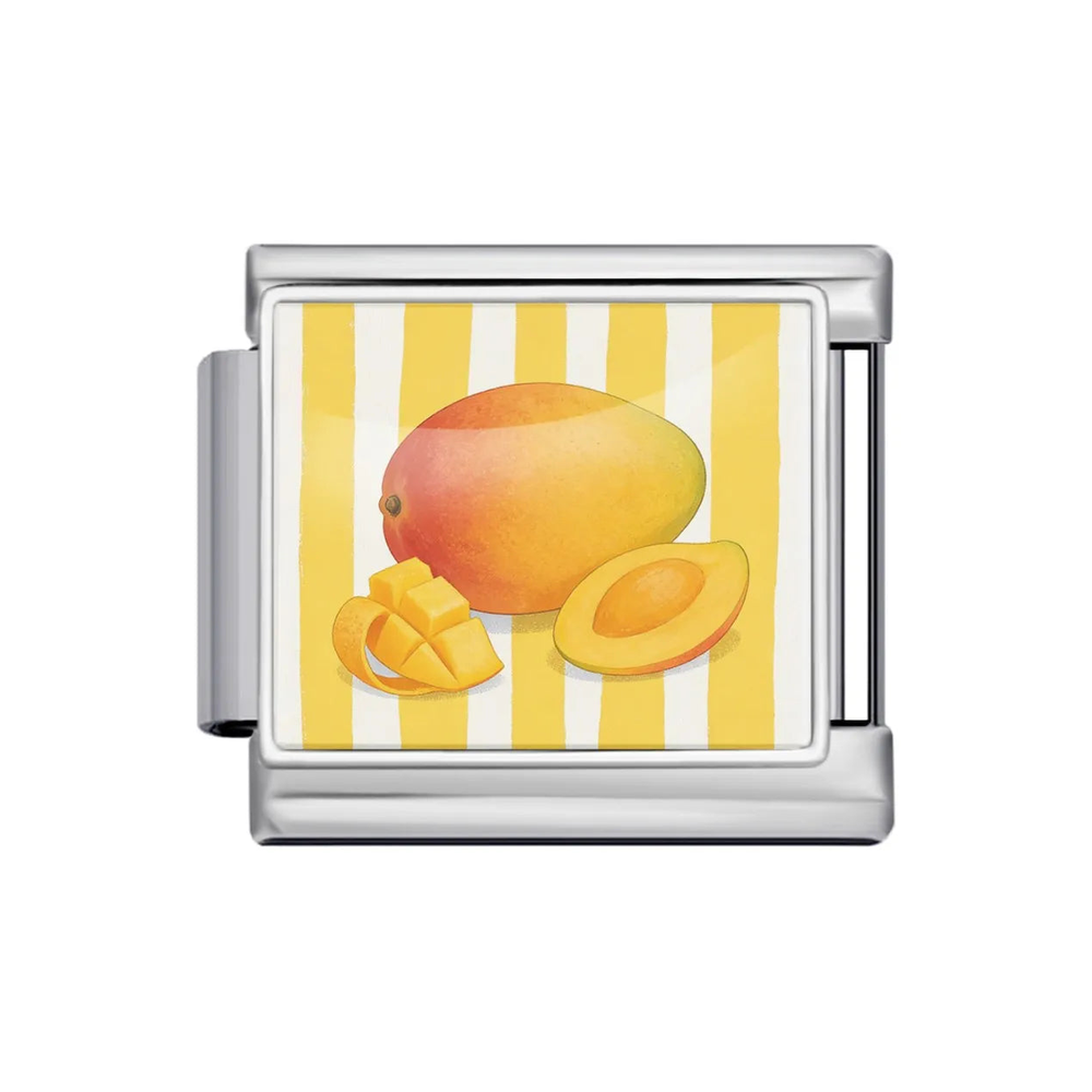 Silver Mango Stripe Italian Charm clean product thumbnail