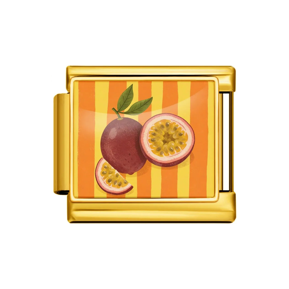Gold Passion Fruit Stripe Italian Charm clean product thumbnail