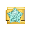 Gold Mint Leopard Star Italian Charm clean product thumbnail