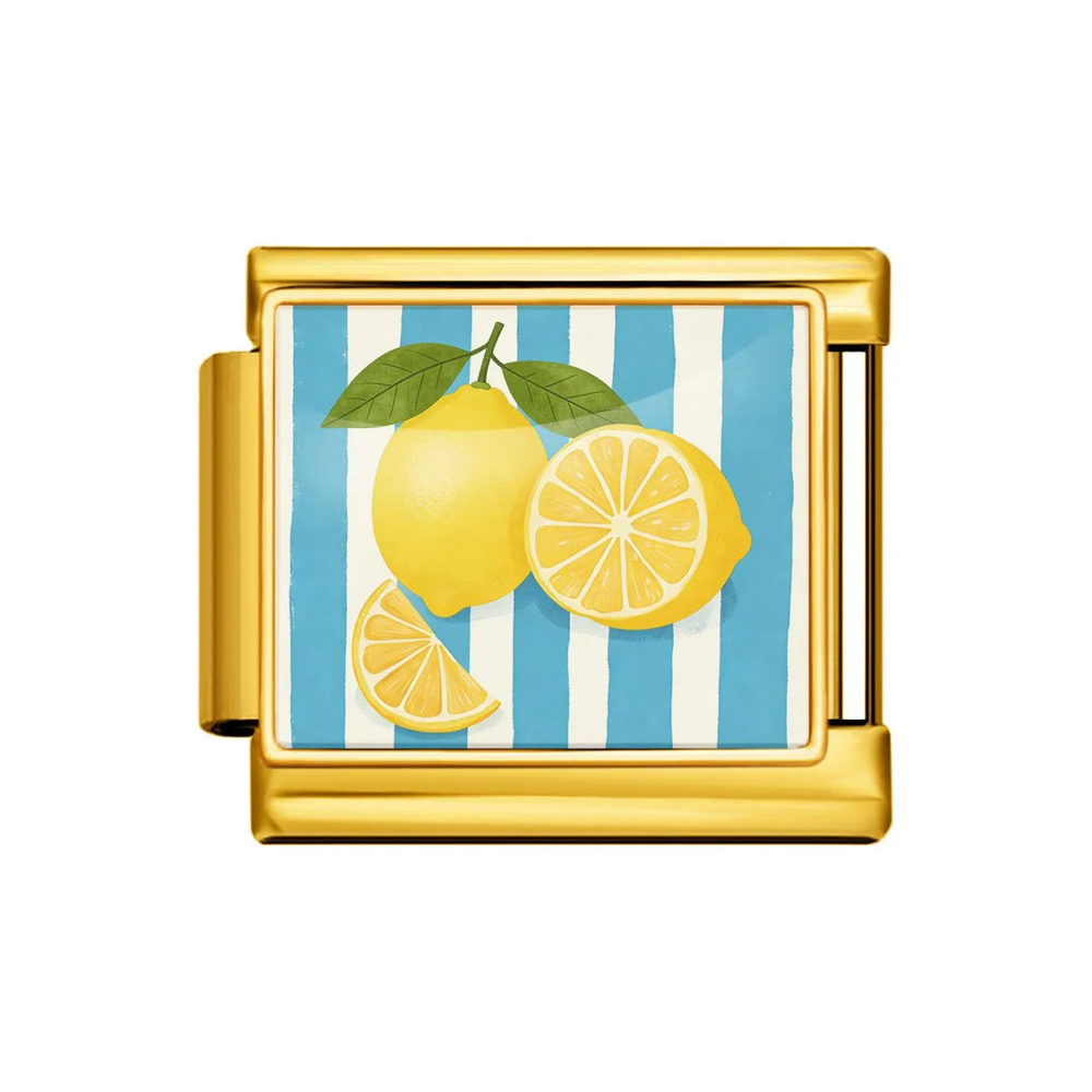 Gold Lemon Stripe Italian Charm clean product thumbnail