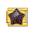 Gold Black & Pink Leopard Star Italian Charm clean product thumbnail