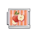 Silver Apple Stripe Italian Charm clean product thumbnail