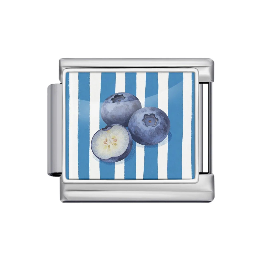 Silver Blueberry Stripe Italian Charm clean product thumbnail