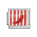 Silver Red Chili Pepper Stripe Italian Charm clean product thumbnail