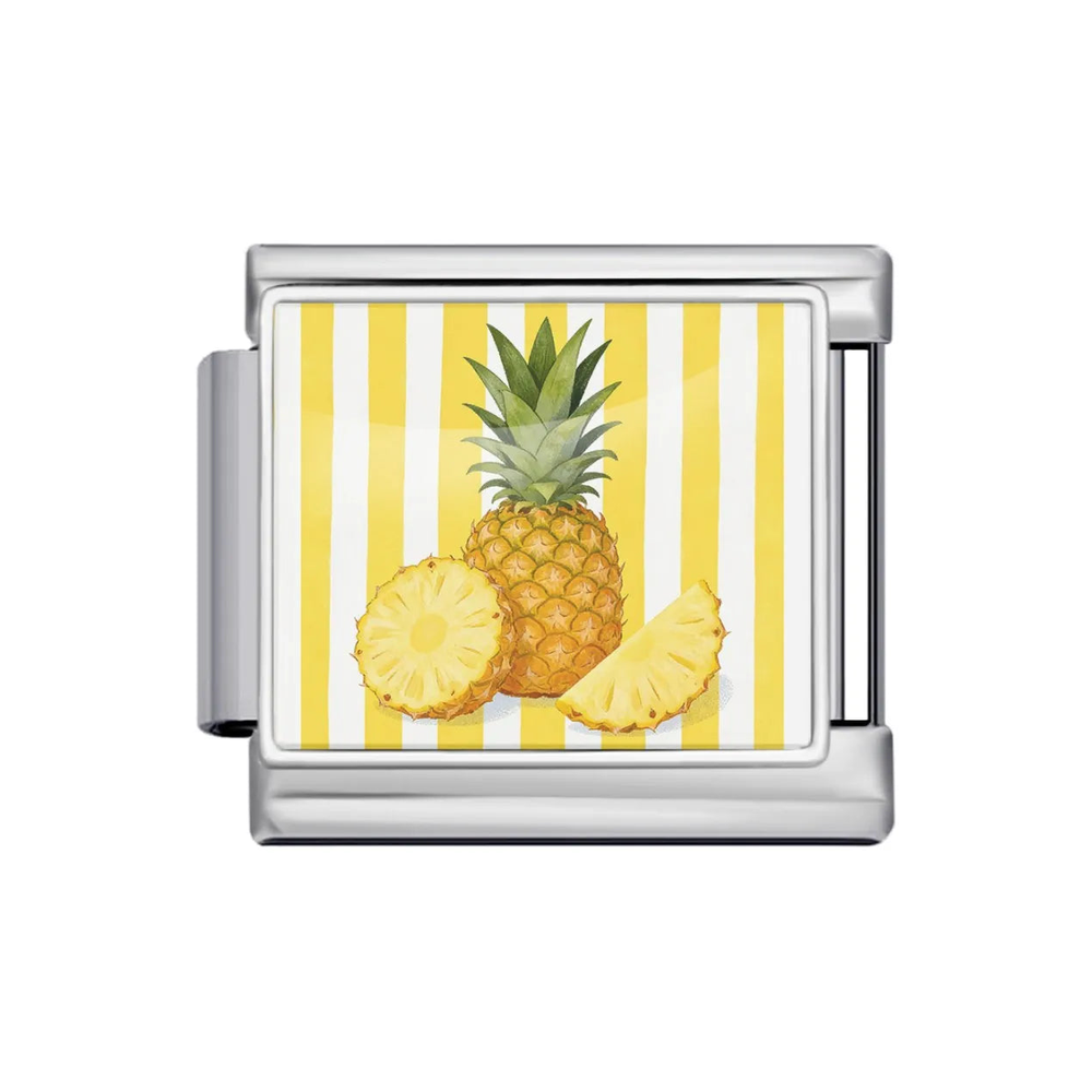 Silver Pineapple Stripe Italian Charm clean product thumbnail