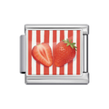 Silver Strawberry Stripe Italian Charm clean product thumbnail