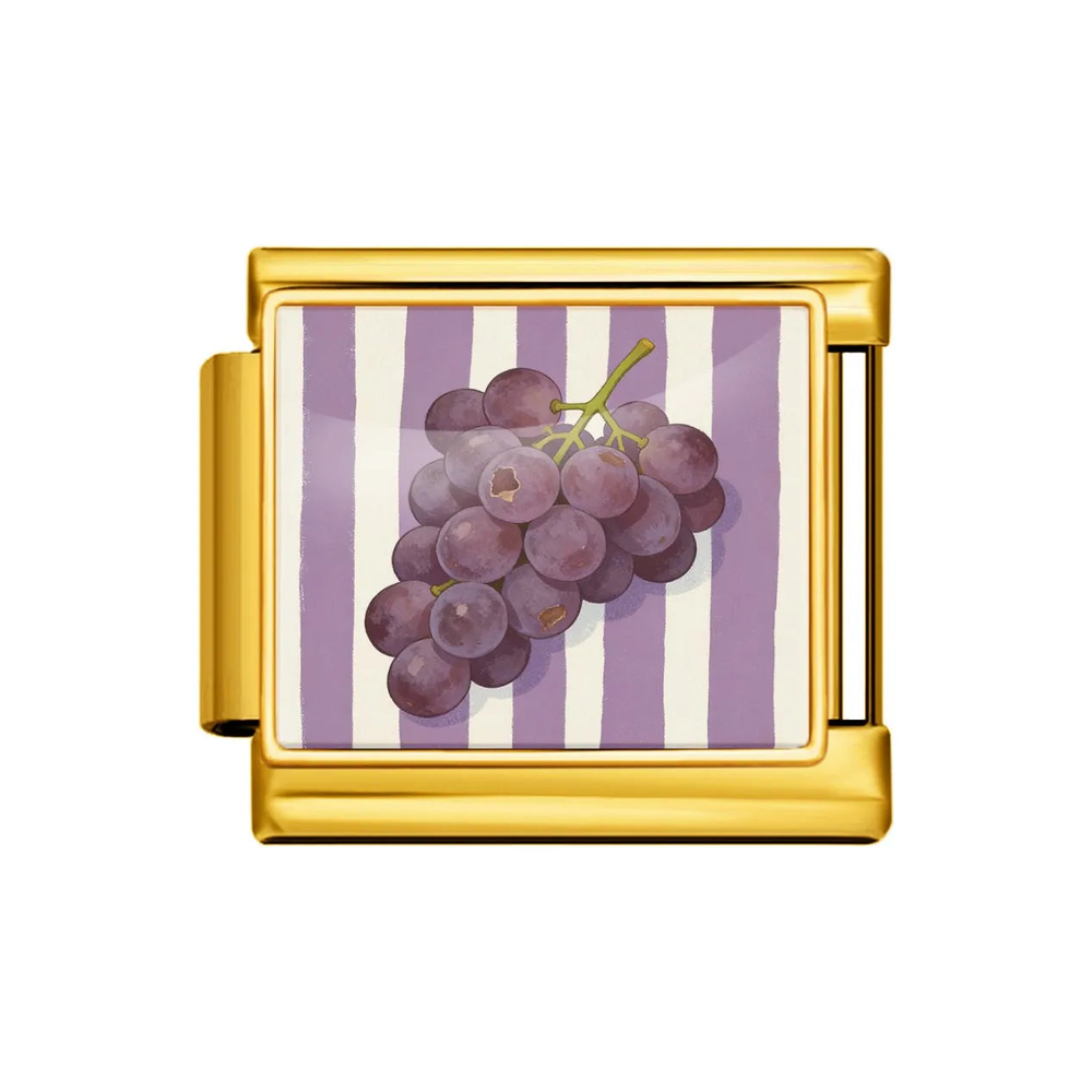 Gold Grape Stripe Italian Charm clean product thumbnail