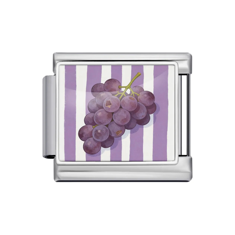 Silver Grape Stripe Italian Charm clean product thumbnail
