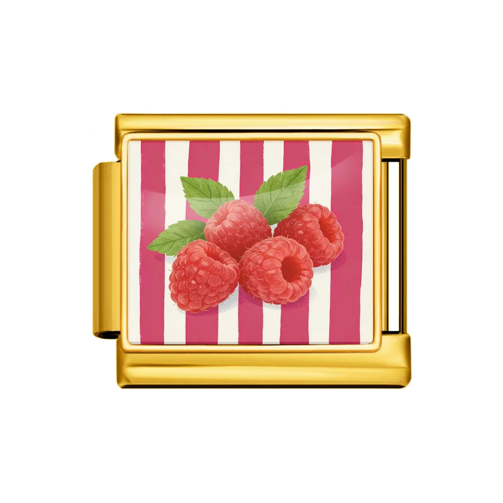 Gold Raspberry Stripe Italian Charm clean product thumbnail