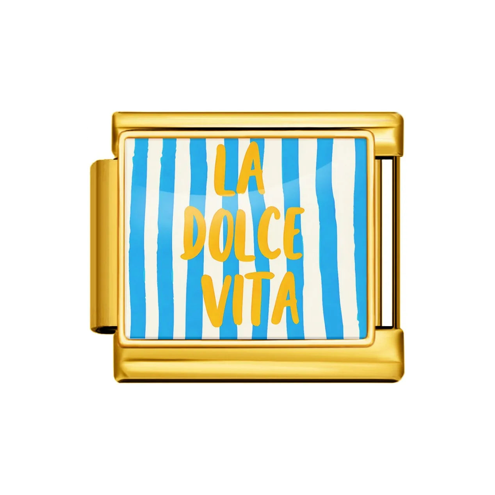 Gold La Dolce Vita Stripe Italian Charm clean product thumbnail