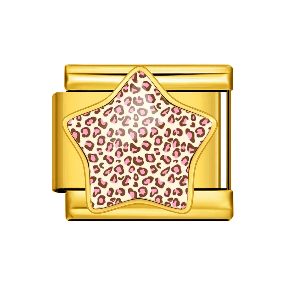Gold Blush Leopard Star Italian Charm clean product thumbnail