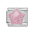 Silver Pink Micro-Leopard Star Italian Charm clean product thumbnail