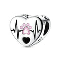 CALEO Charm - Pink Paw Heartbeat Heart