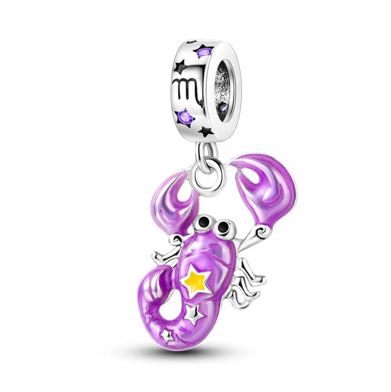 CALEO Charm - Purple Scorpio Zodiac