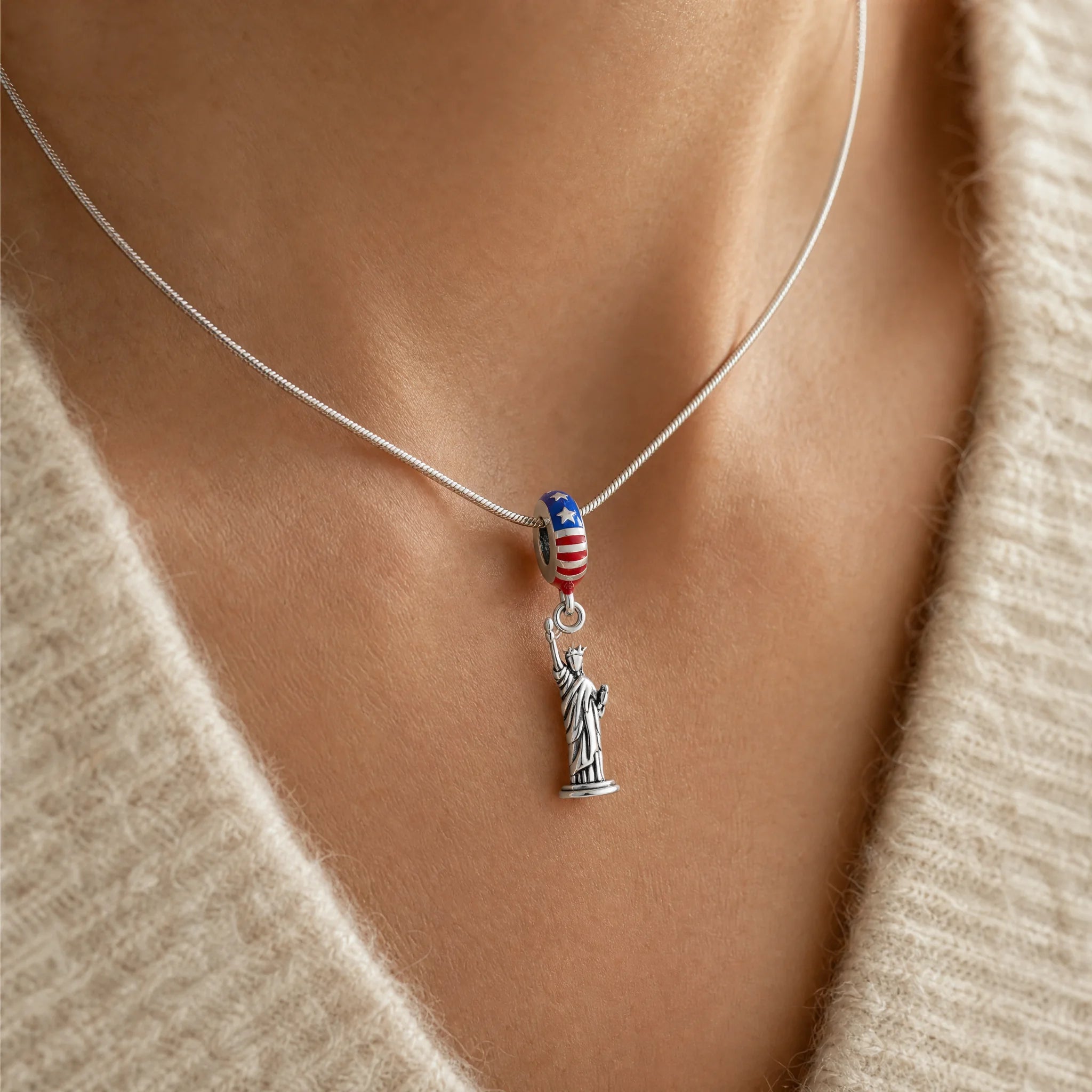 CALEO lifestyle necklace image - Statue of Liberty Dangle Charm - 2026-07-22
