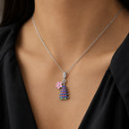 CALEO lifestyle necklace image - Mount Fuji Sakura Medallion Dangle Charm - 2026-07-22