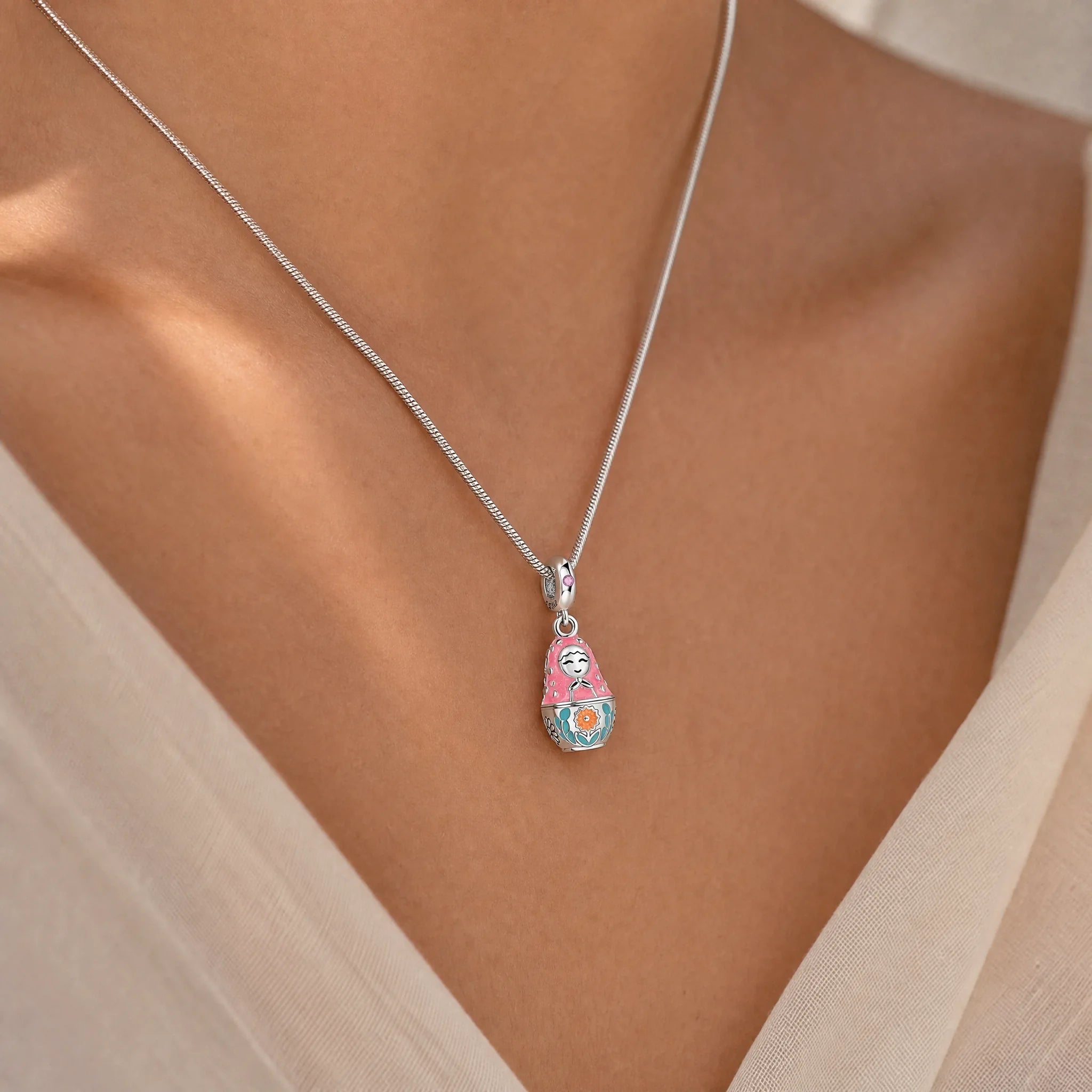 CALEO lifestyle necklace image - Japanese Daruma Doll Dangle Charm - 2026-07-22