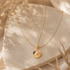CALEO lifestyle necklace image - Gold American Eagle Flag Medallion Dangle Charm - 2026-07-22