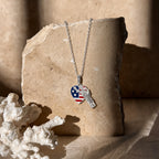 CALEO lifestyle necklace image - Statue of Liberty Flag Heart Dangle Charm - 2026-07-22