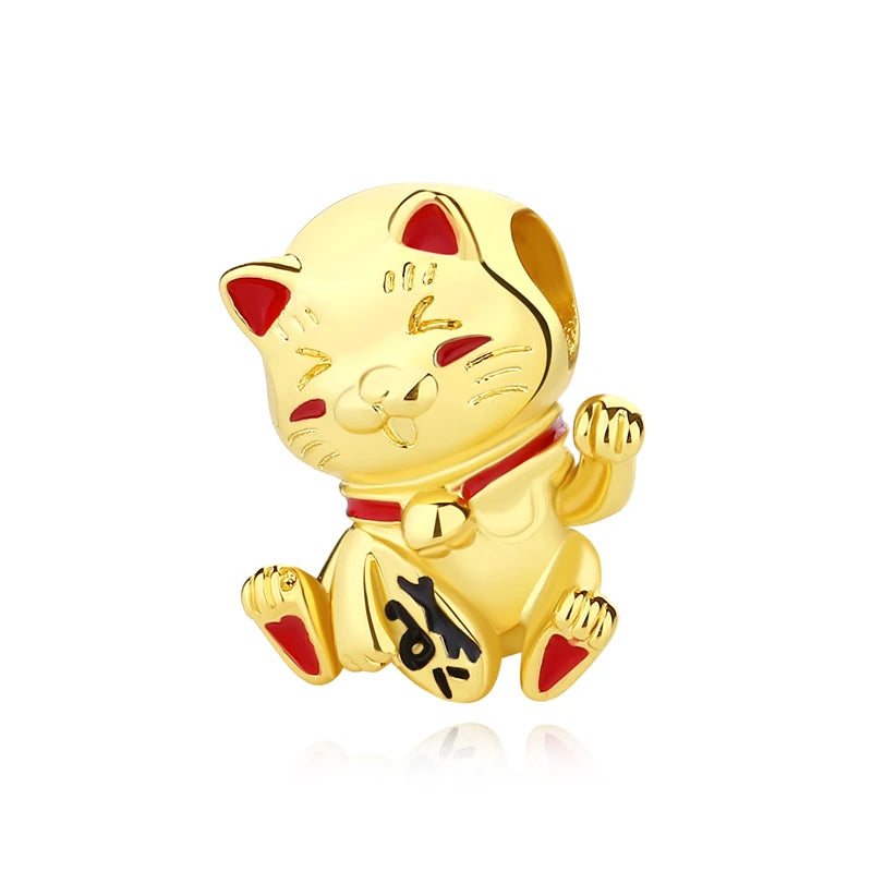 Gold Lucky Cat Charm