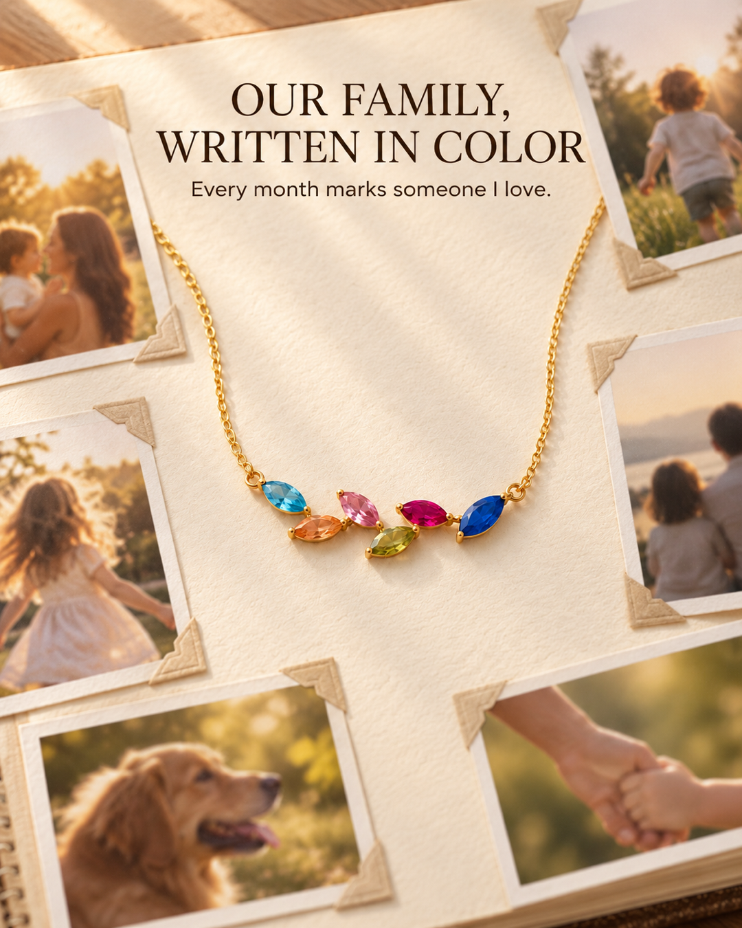 Family Birthstone Necklace