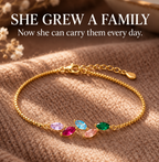 Leaf Family Birthstone Bracelet