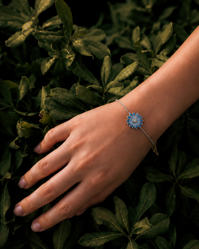 Blue Daisy Epoxy Charm