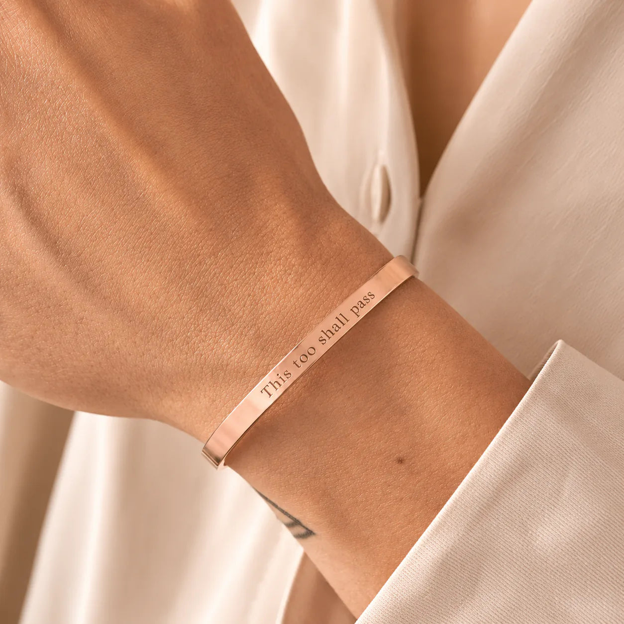 Engraved Mantra Cuff Bracelet