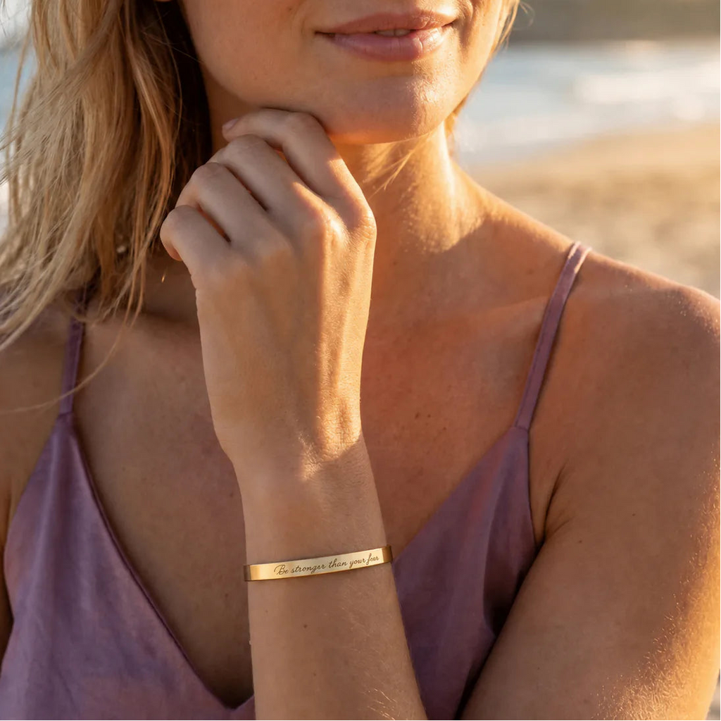 Engraved Mantra Cuff Bracelet