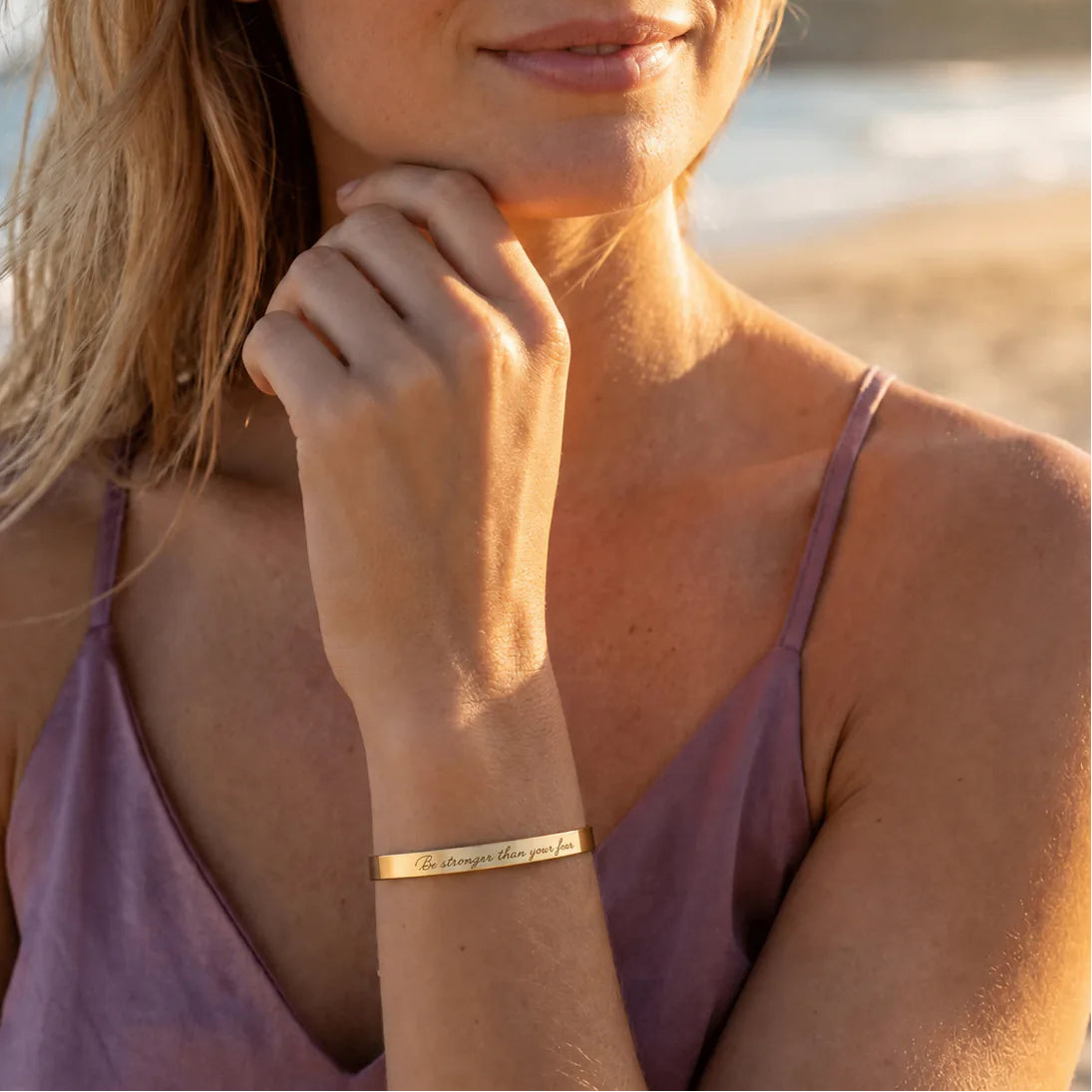 Engraved Mantra Cuff Bracelet