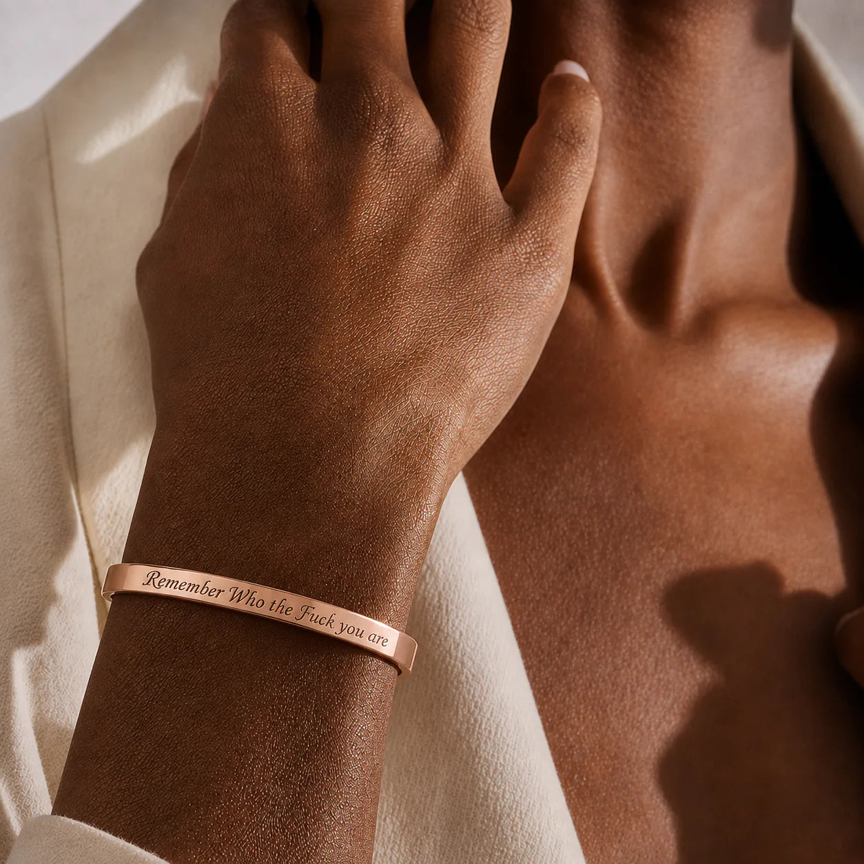Engraved Mantra Cuff Bracelet