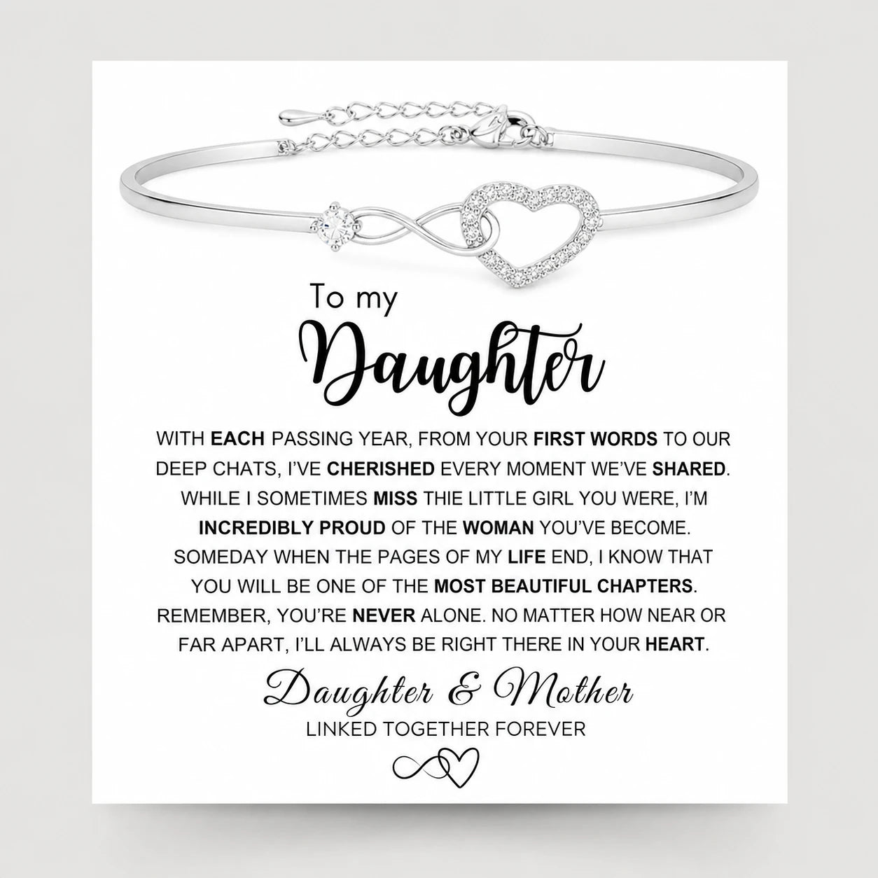 To My Daughter Forever Connected Bracelet Gift Set