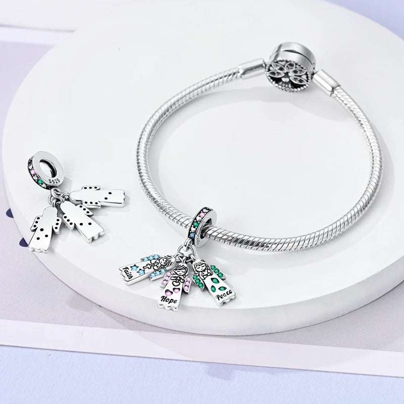 New 925 Silver Color Family Brothers and Sisters Charms Beads Fit Qikaola 925 Original Bracelets Fine DIY Birthday Jewelry