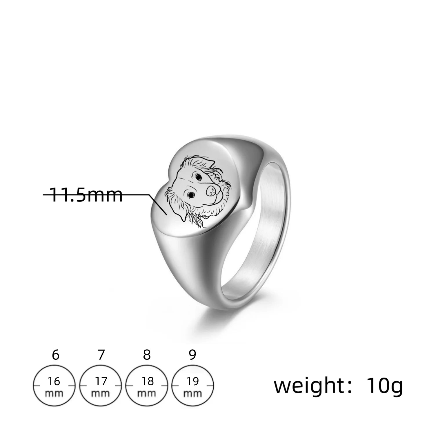 Personalized Pet Portrait Ring