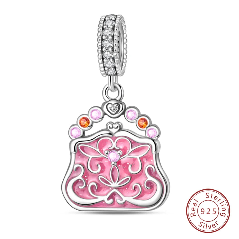 Fit Original 925 Sterling Silver Charms Beads Little Bear Lamb Little Flying Pig Pink Charms For Women DIY Birthday Jewelry Gift