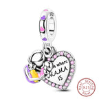 Fit Original 925 Sterling Silver Charms Beads Little Bear Lamb Little Flying Pig Pink Charms For Women DIY Birthday Jewelry Gift