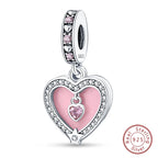 Fit Original 925 Sterling Silver Charms Beads Little Bear Lamb Little Flying Pig Pink Charms For Women DIY Birthday Jewelry Gift