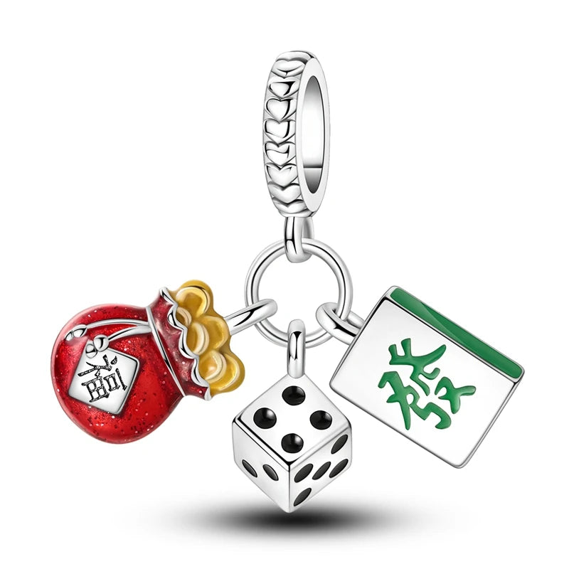 Mahjong Dice & Tile Dangle Charm