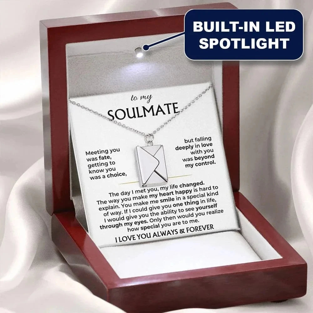 To My Soulmate Envelope Necklace Gift Set