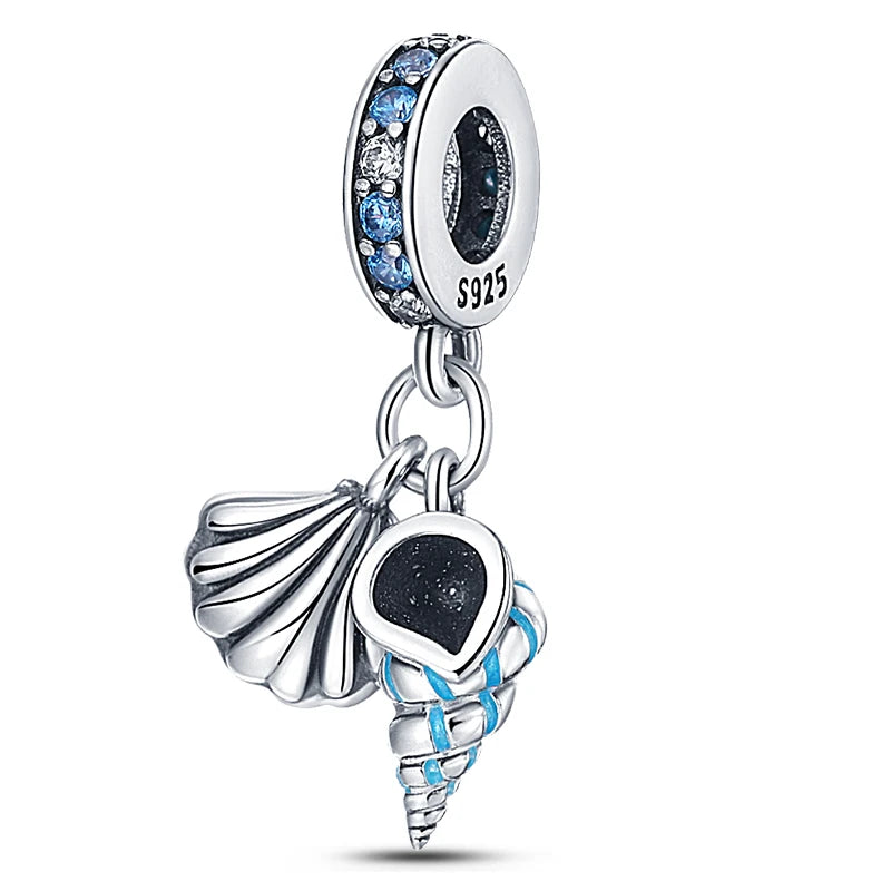 Seashell & Mermaid Tail Dangle Charm