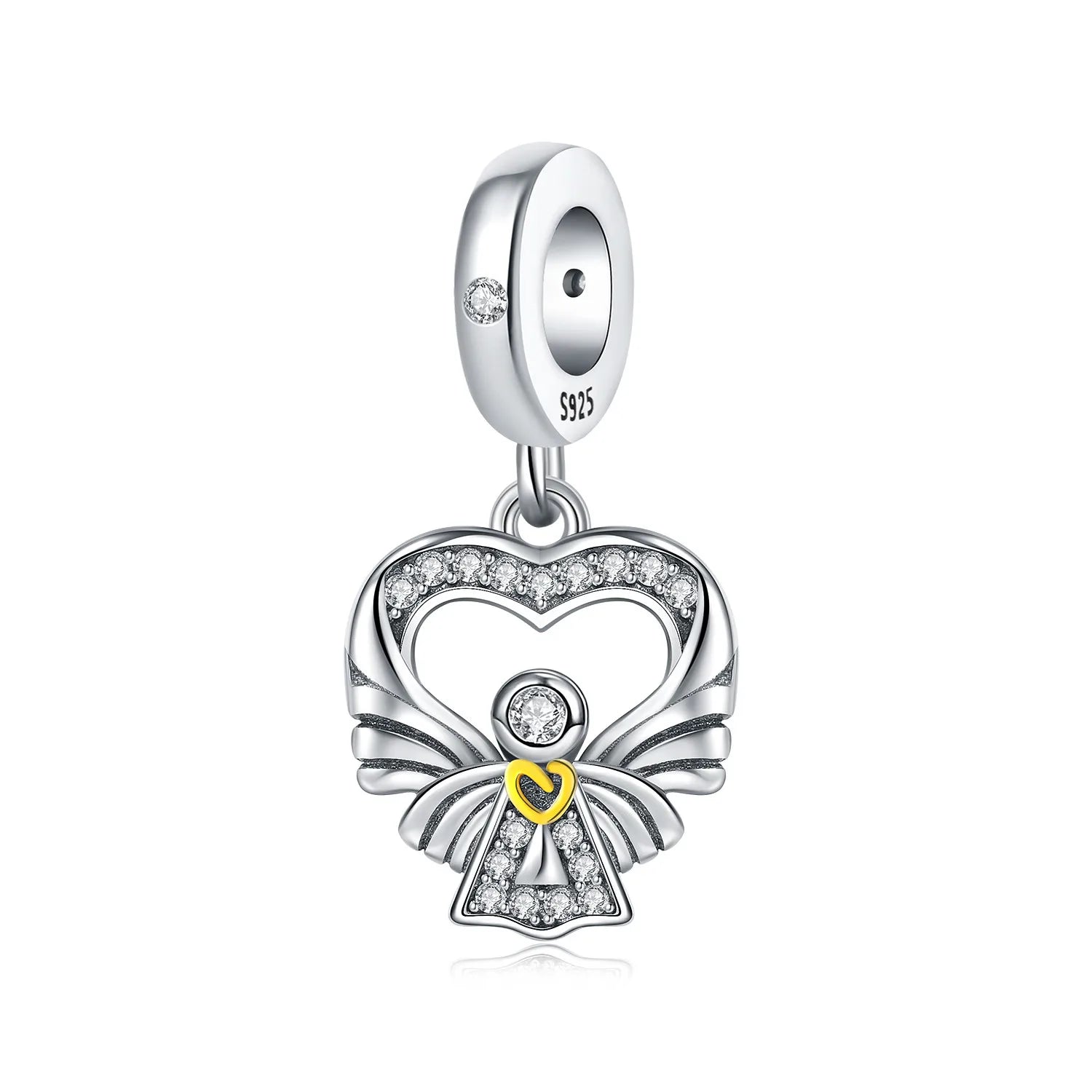 Guardian Angel Heart Dangle Charm
