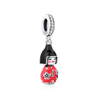 Red Kokeshi Doll Dangle Charm