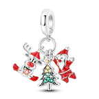 Santa Reindeer & Christmas Tree Dangle Charm