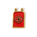 Gold Red Evil Eye Tarot Pendant Charm