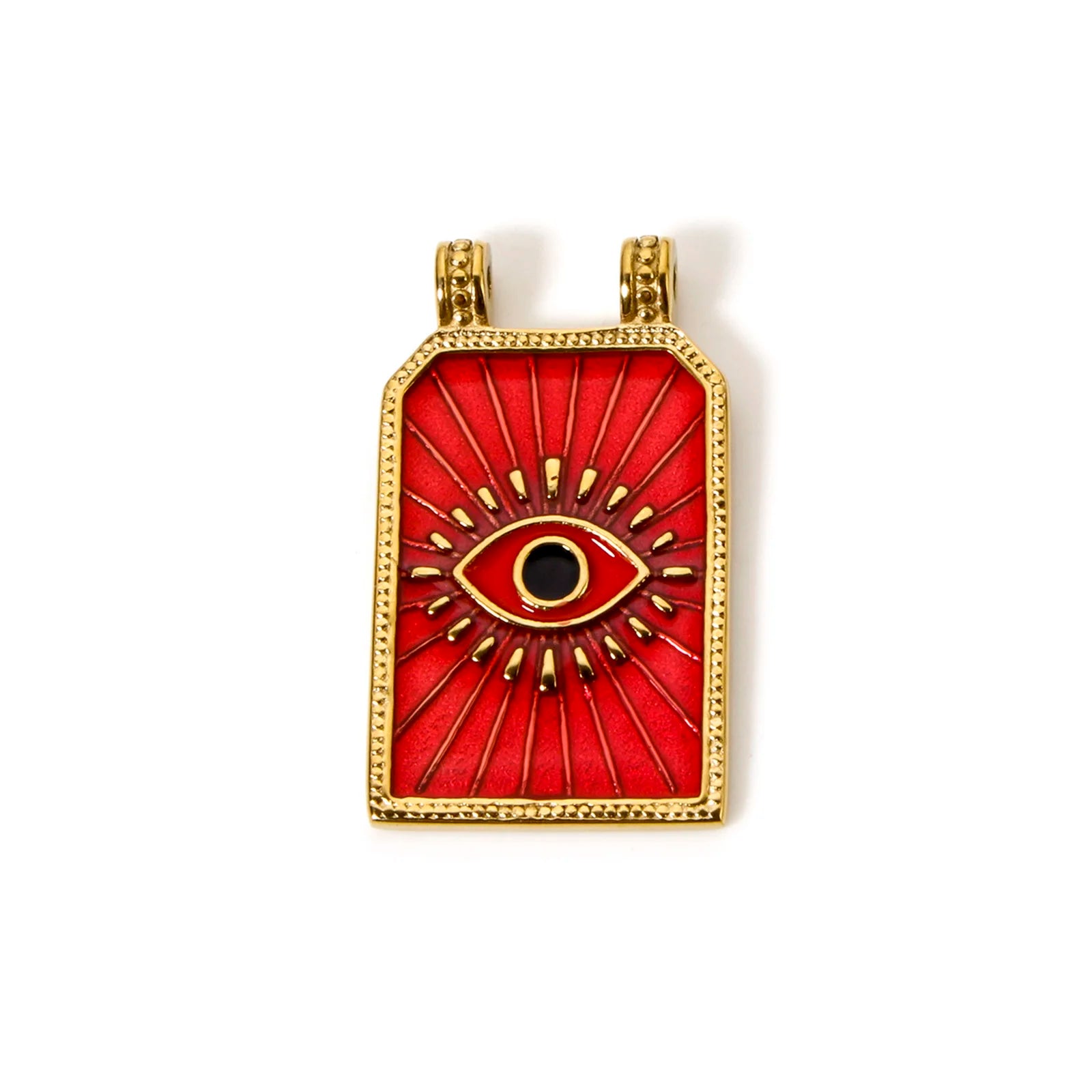 Gold Red Evil Eye Tarot Pendant Charm