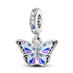 925 Silver Plating Colorful Butterfly Insect Animal Charms Beads Sparkling Zircon Fit Qikaola 925 Original Bracelets DIY Jewelry
